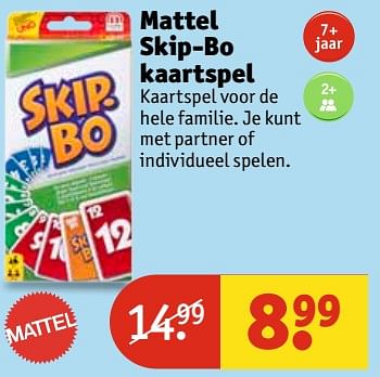 Aanbiedingen Mattel skip-bo kaartspel - Mattel - Geldig van 13/06/2017 tot 25/06/2017 bij Kruidvat