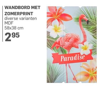 Aanbiedingen Wandbord met zomerprint - Huismerk - Action - Geldig van 14/06/2017 tot 30/07/2017 bij Action