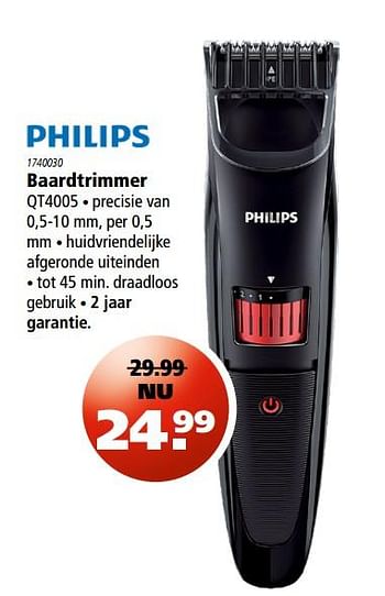 Aanbiedingen Philips baardtrimmer qt4005 - Philips - Geldig van 15/06/2017 tot 12/07/2017 bij Marskramer