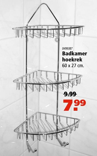Aanbiedingen Badkamer hoekrek - Huismerk - Marskramer - Geldig van 15/06/2017 tot 12/07/2017 bij Marskramer