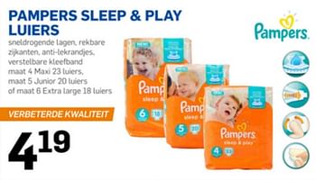 Aanbiedingen Pampers sleep + play luiers - Pampers - Geldig van 14/06/2017 tot 21/06/2017 bij Action