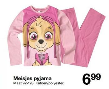 Aanbiedingen Meisjes pyjama - Huismerk - Zeeman  - Geldig van 17/06/2017 tot 23/06/2017 bij Zeeman