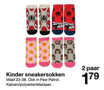 Aanbiedingen Kinder sneakersokken - Huismerk - Zeeman  - Geldig van 17/06/2017 tot 23/06/2017 bij Zeeman