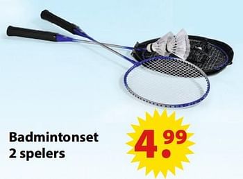 Aanbiedingen Badmintonset 2 spelers - Huismerk - Multi Bazar - Geldig van 19/06/2017 tot 31/07/2017 bij Multi Bazar