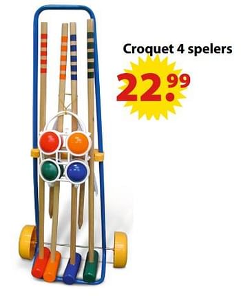 Aanbiedingen Croquet 4 spelers - Huismerk - Multi Bazar - Geldig van 19/06/2017 tot 31/07/2017 bij Multi Bazar