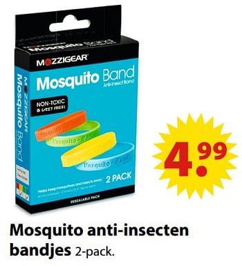 Aanbiedingen Mosquito anti-insecten bandjes - Mozzigear - Geldig van 19/06/2017 tot 31/07/2017 bij Multi Bazar