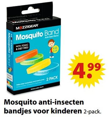 Aanbiedingen Mosquito anti-insecten bandjes voor kinderen - Mozzigear - Geldig van 19/06/2017 tot 31/07/2017 bij Multi Bazar