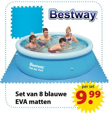 Aanbiedingen Set van 8 blauwe eva matten - BestWay - Geldig van 19/06/2017 tot 31/07/2017 bij Multi Bazar