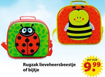 Aanbiedingen Rugzak lieveheersbeestje of bijtje - Huismerk - Multi Bazar - Geldig van 19/06/2017 tot 31/07/2017 bij Multi Bazar