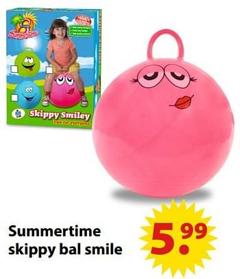 Aanbiedingen Summertime skippy bal smile - Summertime - Geldig van 19/06/2017 tot 31/07/2017 bij Multi Bazar
