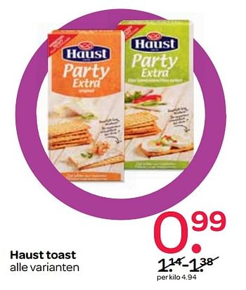 Aanbiedingen Haust toast - Haust - Geldig van 15/06/2017 tot 28/06/2017 bij Spar