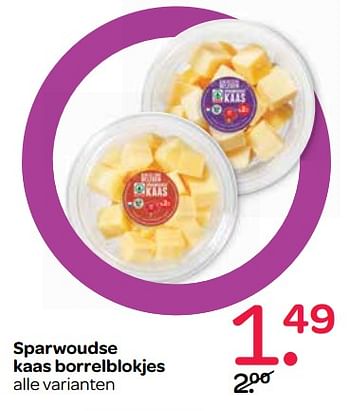 Aanbiedingen Sparwoudse kaas borrelblokjes - Huismerk - Spar  - Geldig van 15/06/2017 tot 28/06/2017 bij Spar