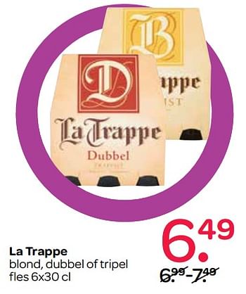 Aanbiedingen La trappe blond, dubbel of tripel - La trappe - Geldig van 15/06/2017 tot 28/06/2017 bij Spar