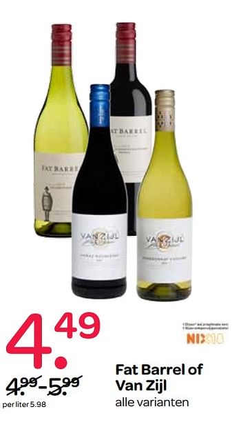 Aanbiedingen Fat barrel of van zijl - Witte wijnen - Geldig van 15/06/2017 tot 28/06/2017 bij Spar