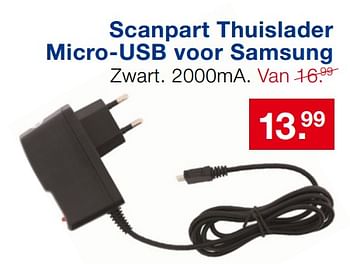 Aanbiedingen Scanpart thuislader micro-usb voor samsung - Scanpart - Geldig van 18/06/2017 tot 09/07/2017 bij Handyman