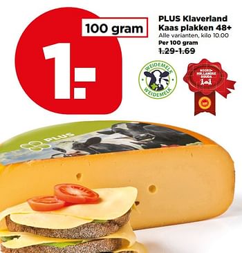 Aanbiedingen Plus klaverland kaas plakken 48+ - Huismerk - Plus - Geldig van 18/06/2017 tot 24/06/2017 bij Plus