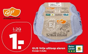Aanbiedingen Gijs vrije uitloop eieren - Gijs - Geldig van 18/06/2017 tot 24/06/2017 bij Plus