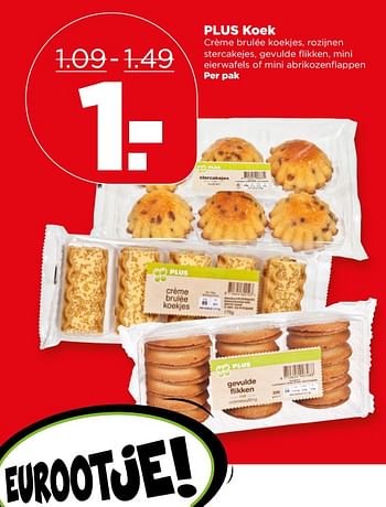 Aanbiedingen Plus koek - Huismerk - Plus - Geldig van 18/06/2017 tot 24/06/2017 bij Plus