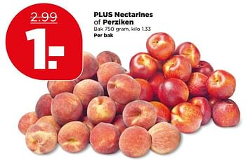 Aanbiedingen Plus nectarines of perziken - Huismerk - Plus - Geldig van 18/06/2017 tot 24/06/2017 bij Plus