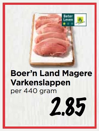 Aanbiedingen Boer`n land magere varkenslappen - Boer'n Land - Geldig van 18/06/2017 tot 24/06/2017 bij Vomar