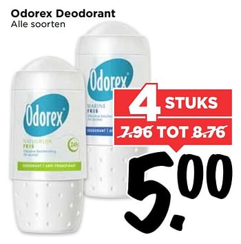 Aanbiedingen Odorex deodorant - Odorex - Geldig van 18/06/2017 tot 24/06/2017 bij Vomar