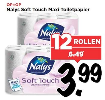 Aanbiedingen Nalys soft touch maxi toiletpapier - Nalys - Geldig van 18/06/2017 tot 24/06/2017 bij Vomar