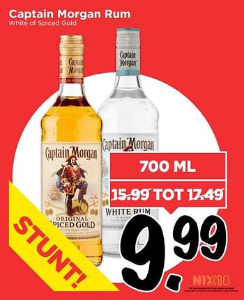 Aanbiedingen Captain morgan rum white of spiced gold - Captain Morgan - Geldig van 18/06/2017 tot 24/06/2017 bij Vomar