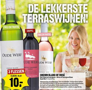 Aanbiedingen Chenin blanc of rosé - Rosé wijnen - Geldig van 18/06/2017 tot 24/06/2017 bij Dirk III
