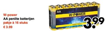 Aanbiedingen W-power aa penlite batterijen - W-power - Geldig van 16/06/2017 tot 24/06/2017 bij Wibra