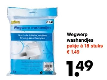 Aanbiedingen Wegwerp washandjes - Huismerk - Wibra - Geldig van 16/06/2017 tot 24/06/2017 bij Wibra