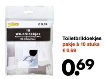Aanbiedingen Toiletbrildoekjes - Huismerk - Wibra - Geldig van 16/06/2017 tot 24/06/2017 bij Wibra