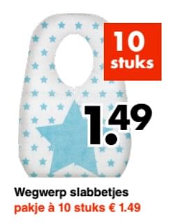 Aanbiedingen Wegwerp slabbetjes - Huismerk - Wibra - Geldig van 16/06/2017 tot 24/06/2017 bij Wibra