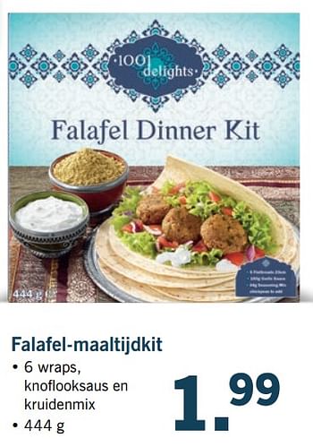 Aanbiedingen Falafel-maaltijdkit - 1001 Delights - Geldig van 19/06/2017 tot 24/06/2017 bij Lidl