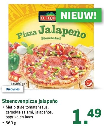 Aanbiedingen Steenovenpizza jalapeño - El Tequito - Geldig van 19/06/2017 tot 24/06/2017 bij Lidl
