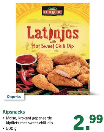 Aanbiedingen Kipsnacks - El Tequito - Geldig van 19/06/2017 tot 24/06/2017 bij Lidl