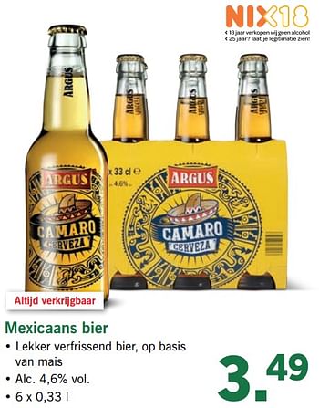 Aanbiedingen Mexicaans bier - Argus - Geldig van 19/06/2017 tot 24/06/2017 bij Lidl