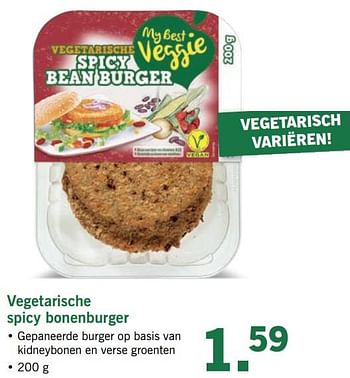 Aanbiedingen Vegetarische spicy bonenburger - Huismerk - Lidl - Geldig van 19/06/2017 tot 24/06/2017 bij Lidl
