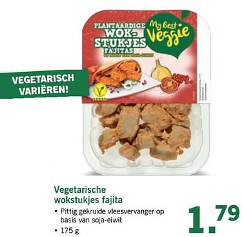 Aanbiedingen Vegetarische wokstukjes fajita - Huismerk - Lidl - Geldig van 19/06/2017 tot 24/06/2017 bij Lidl