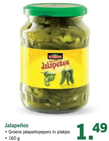 Aanbiedingen Jalapeños - El Tequito - Geldig van 19/06/2017 tot 24/06/2017 bij Lidl