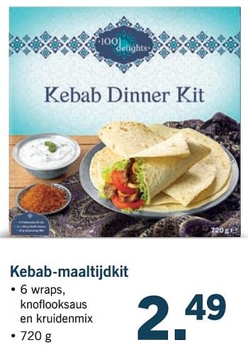 Aanbiedingen Kebab-maaltijdkit - 1001 Delights - Geldig van 19/06/2017 tot 24/06/2017 bij Lidl