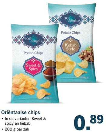 Aanbiedingen Oriëntaalse chips - 1001 Delights - Geldig van 19/06/2017 tot 24/06/2017 bij Lidl