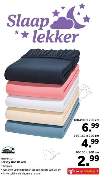 Aanbiedingen Jersey hoeslaken - Meradiso - Geldig van 19/06/2017 tot 24/06/2017 bij Lidl