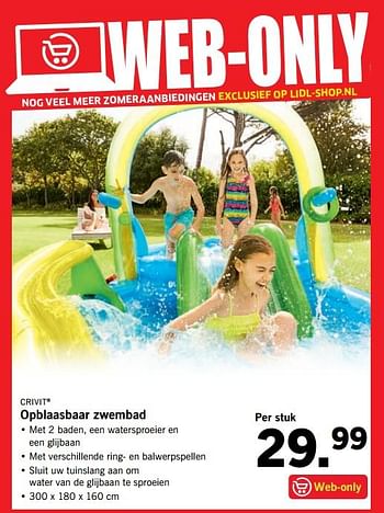 Aanbiedingen Opblaasbaar zwembad - Crivit - Geldig van 19/06/2017 tot 24/06/2017 bij Lidl