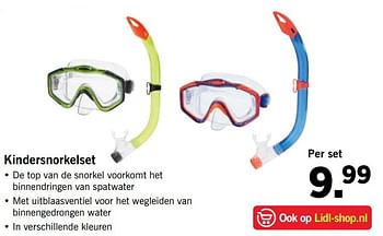 Aanbiedingen Kindersnorkelset - Huismerk - Lidl - Geldig van 19/06/2017 tot 24/06/2017 bij Lidl