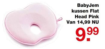 Aanbiedingen Babyjem kussen flat head pink - BabyJem - Geldig van 18/06/2017 tot 09/07/2017 bij Baby & Tiener Megastore