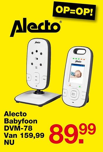 Aanbiedingen Alecto babyfoon dvm-78 - Alecto - Geldig van 18/06/2017 tot 09/07/2017 bij Baby & Tiener Megastore