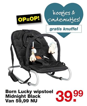 Aanbiedingen Born lucky wipstoel midnight black - Born Lucky - Geldig van 18/06/2017 tot 09/07/2017 bij Baby & Tiener Megastore