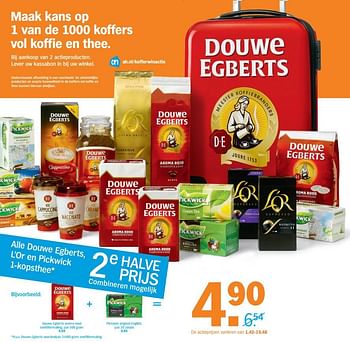 Aanbiedingen Douwe egberts aroma rood snelfiltermaling + pickwick original english - Huismerk - Albert Heijn - Geldig van 19/06/2017 tot 25/06/2017 bij Albert Heijn