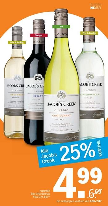 Aanbiedingen Australië chardonnay - Witte wijnen - Geldig van 19/06/2017 tot 25/06/2017 bij Albert Heijn
