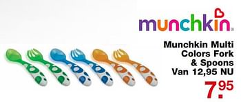 Aanbiedingen Munchkin multi colors fork + spoons - Munchkin - Geldig van 18/06/2017 tot 09/07/2017 bij Baby & Tiener Megastore
